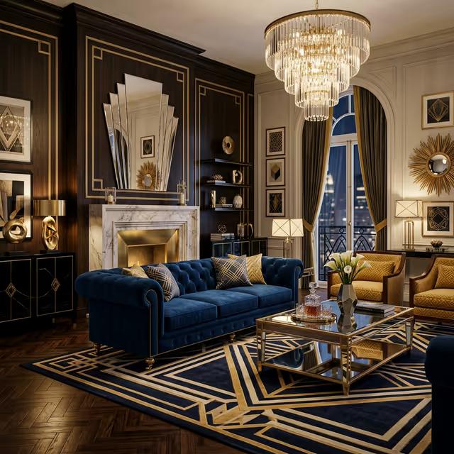 Art Deco Interior Design - The Gatsby Living | Clara AI