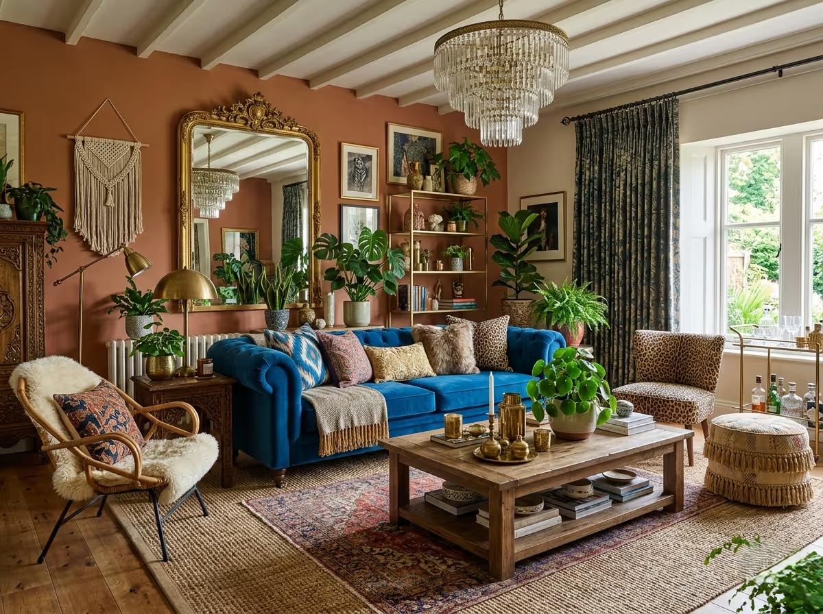 Boho Glam - AI Boho Glam Interior Design | Clara AI