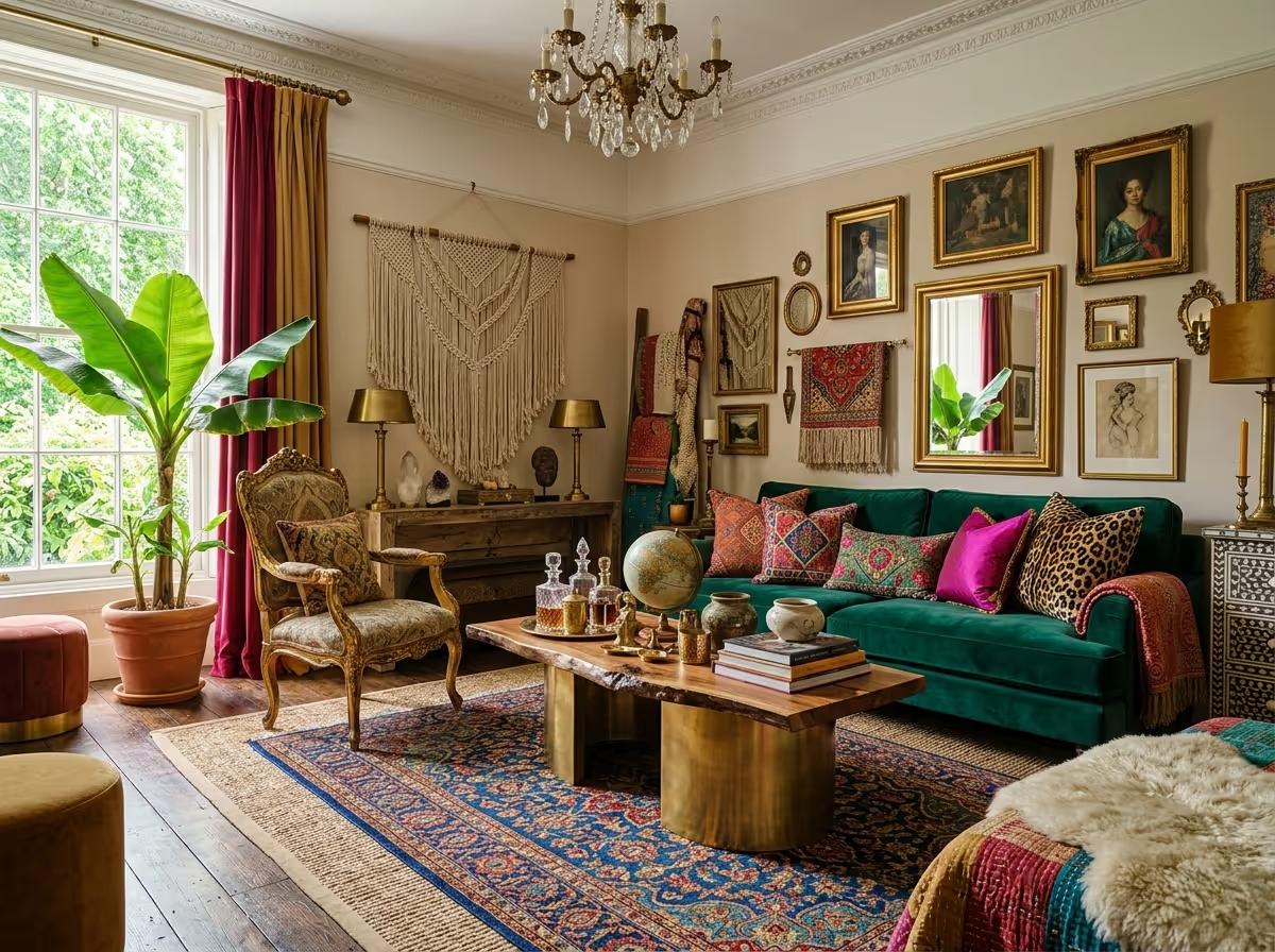 Boho Glam Interior Design - The Luxe Layer | Clara AI