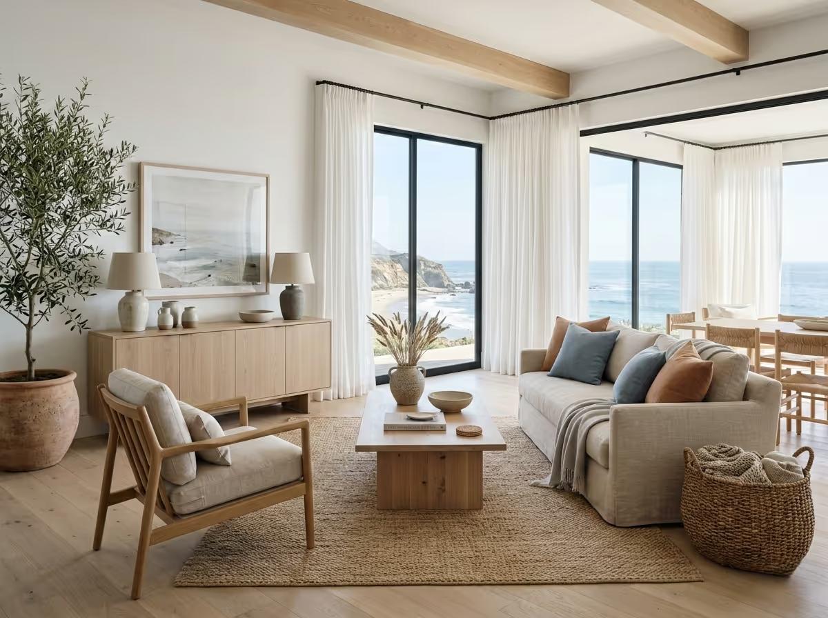 California Coastal Interior Design - The Beach Modern | Clara AI