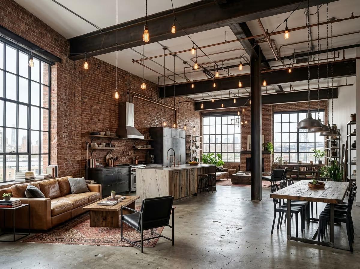 Industrial Interior Design - The Brooklyn Loft | Clara AI
