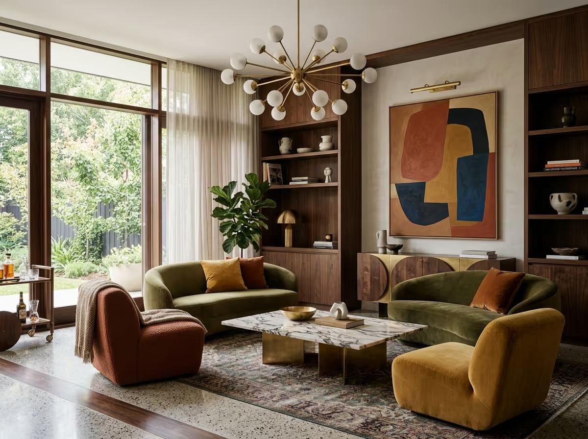Mid-Century Lux Interior Design - The Elevated Era | Clara AI