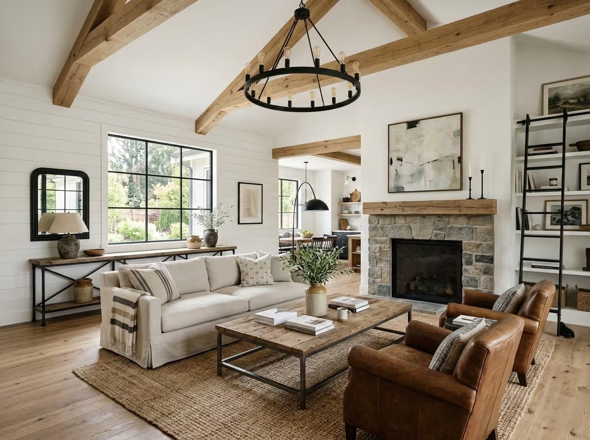 Modern Farmhouse - AI Modern Farmhouse Interior Design | Clara AI