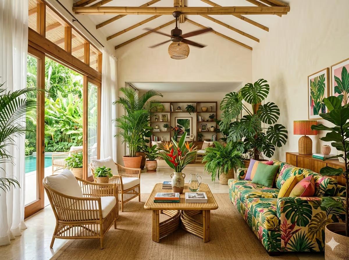 Tropical Interior Design - The Tropical Oasis | Clara AI