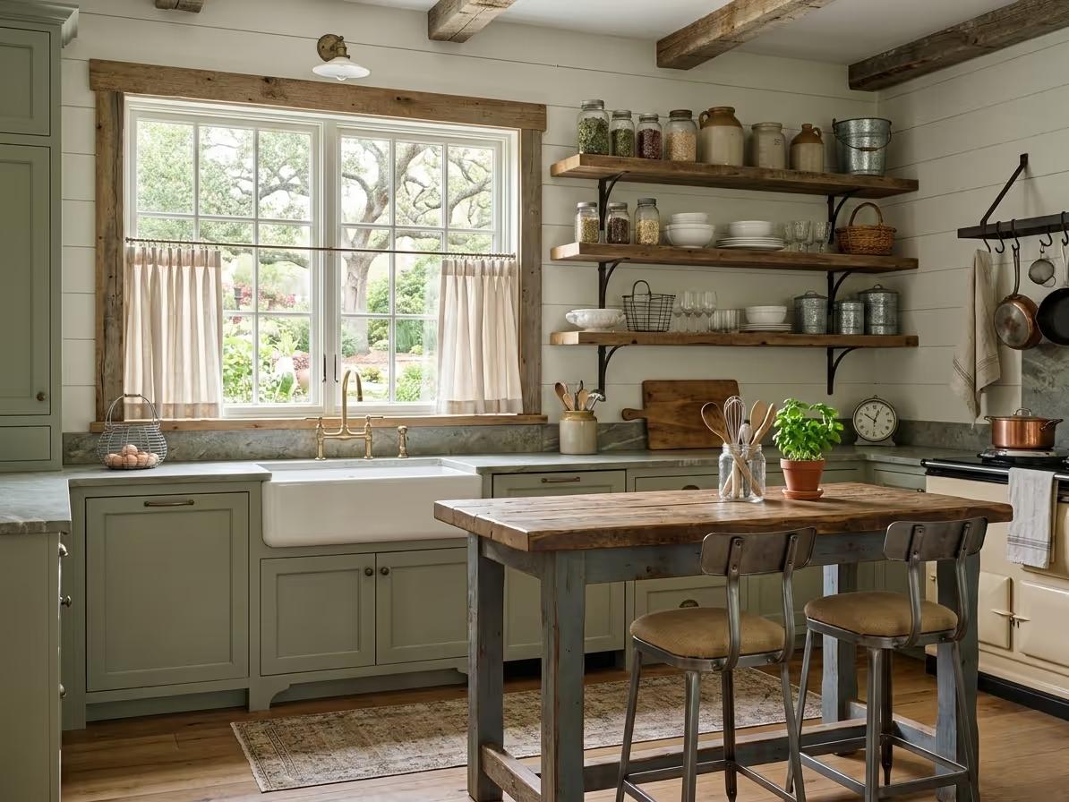 Farmhouse Interior Design - The Country Kitchen | Clara AI