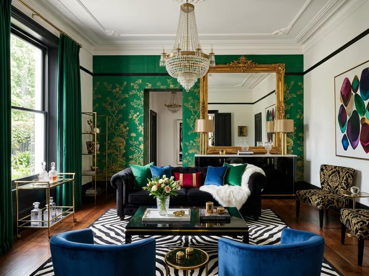 Hollywood Regency - AI Hollywood Regency Interior Design | Clara AI