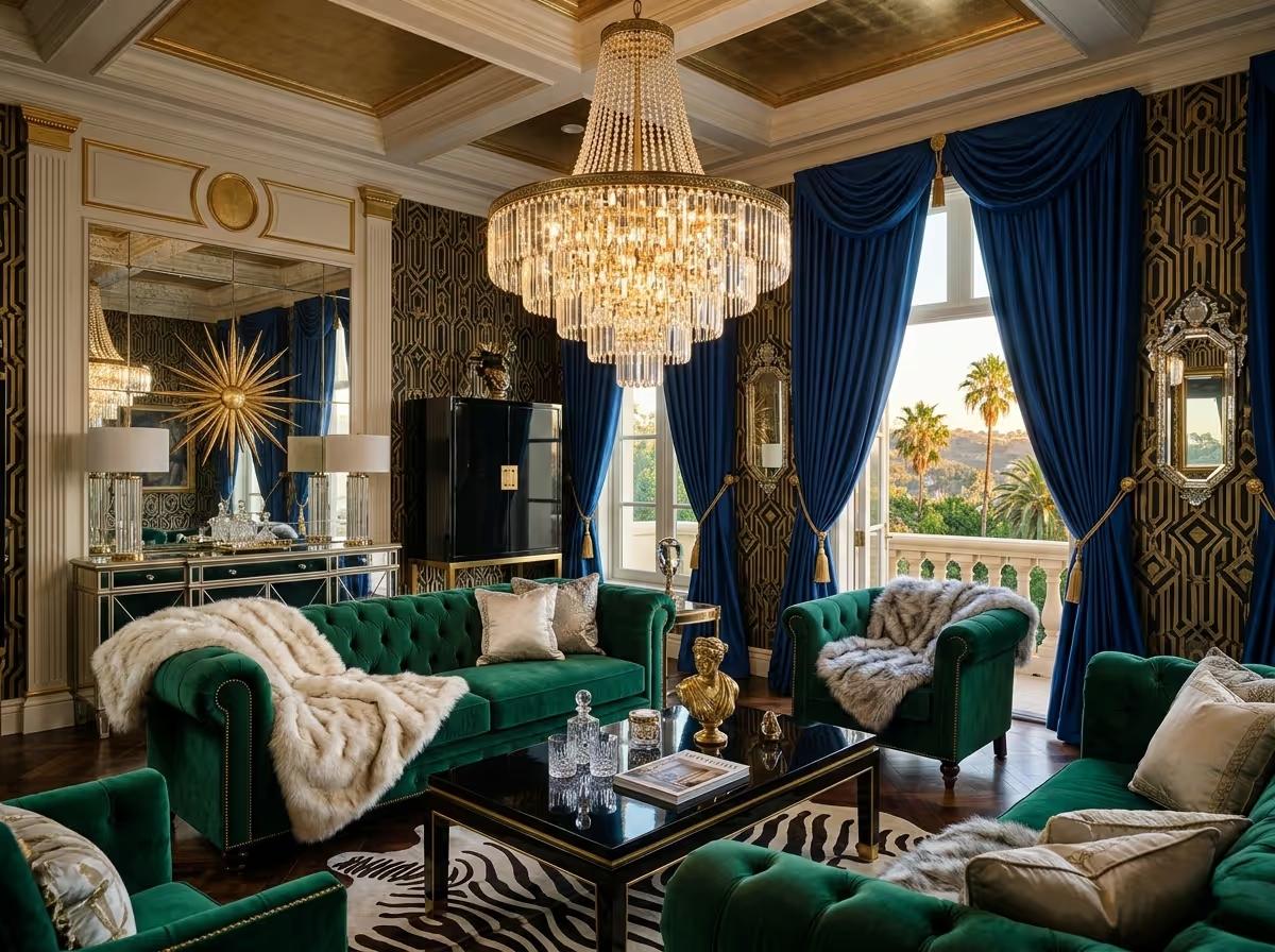 Hollywood Regency Interior Design - The Star Treatment | Clara AI